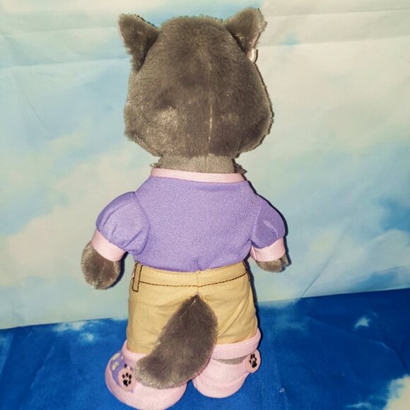 Violet Scooops Gray Great Wolf Lodge Plush with Light Pink Bows  11” NEW - Picture 3 of 3